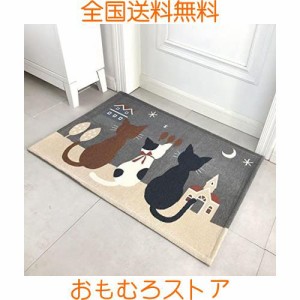 玄関マット ねこ柄 ラグマット 猫柄 室内 屋内 おしゃれ かわいい カーペットリビング対応 キッチンマット 洗面所マット 玄関まっと 洗え