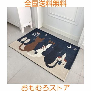 玄関マット ねこ柄 ラグマット 猫柄 室内 屋内 おしゃれ かわいい カーペットリビング対応 キッチンマット 洗面所マット 玄関まっと 洗え