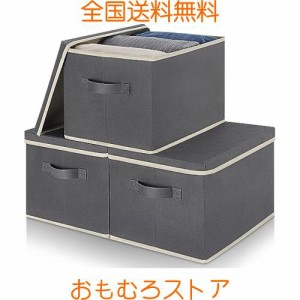 ASXSONN 収納ボックス 蓋付き 大容量 3個セット 折り畳み 収納ケース 取っ手付き 蓋付き収納ボックス カラーボックス 収納ケース 衣類収