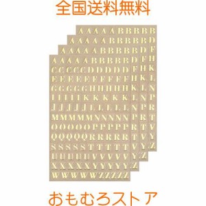 uxcell レターレジンステッカー 4シート ミニアルファベットステッカー 合金 大文字 自己接着 レジンスクラップブッキングクラフト用 ゴ