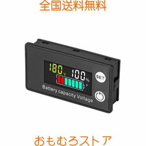 Timloon バッテリー電圧計 残量計 温度表示付き バッテリーチェッカー バッテリーモニター デジタル電圧計 カラースクリーン DC8-100V働