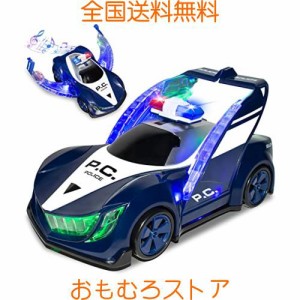 車 おもちゃ パトカー ポリスカー 変形 自動変身 子供 おもちゃ 警察車両 パトロールカー 音が鳴る ライト付き 障害物回避 360度回転 男