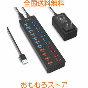 USBハブ JESWO USB3.0 ハブ 電源付き 11ポート USB HUB USB3.0ポートx7 5Gbps高速伝送 + 充電ポートx4 100cmケーブル USB拡張 セルフパワ