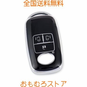 キーケース適合トヨタ ライズ ダイハツ ロッキー 新型タフト キー カバー ルーミー スマートキーケース (両側スライドドア, シルバーブラ