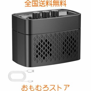 POGOLAB ギターアンプ 小型 エレキギター アンプ ミニ 調整可能なトーン 2チャンネルオーディオ 5W Bluetooth機能対応 充電式