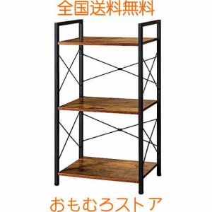 HCHQHS キッチンラック おしゃれ オープンシェルフ 本棚 幅42×奥行28cm×高さ80cm 3段 組立品 3段 ディスプレイ 食器棚 スリム 隙間収納