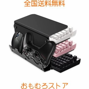 アクリル製 キーボード収納ラック キーボードディスプレイスタンド 3段階キーボードホルダー 卓上収納ラック 多機能ディスプレイスタンド