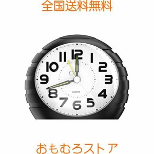 AMIR 目覚まし時計 置き時計 アナログ 大音量 ベル音 アラーム バックライト付き 連続秒針 スヌーズ機能 置き掛け兼用 小型 バッテリー 