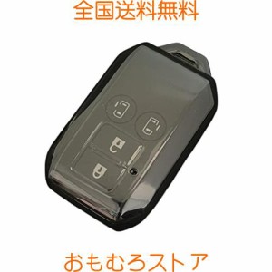 [ZANEKO] ソリオキーケース適合スズキ新型 スペーシアカスタム フレアワゴン スマートキーケースハスラー キーカバー(ブラック)