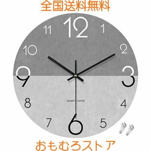 PFLife 掛け時計 おしゃれ 北欧 連続秒針 静音 壁掛け時計 (グレー, 14 インチ)