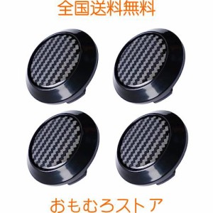 tonra ホイールセンターキャップ 64mm ハブ センター 内径 60mm 4個セット ABS ホイール カバー キャップ シール ブラックxカーボン 調