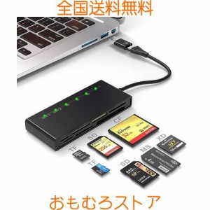 USBA/USB C SDカードリーダー、7 in 2 マルチカードリーダー SD/Micro SD/CF/XD/MS/MMCカメラメモリカード用XDピクチャーカード リーダー