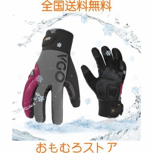 Vgo... 低温手袋 -20℃ 3M C100 防寒テムレス タッチパネル 裏綿付 防水 防寒作業用手袋 アウトドア 自転車 バイクグローブ ランニング 