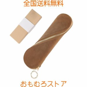 Accart 本革 ペンケース 筆箱 大人 学生 メンズ レディース スリム ペンポーチ レザー 万年筆 ふでばこ 大人 pen case 高校生 レディース