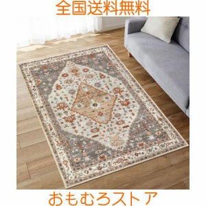 HAOCOO ラグ 洗える 90×150cm オールシーズン適用 エスニック風 ラグマット 1畳 ふわふわ おしゃれ 滑り止め 低反発 防ダニ 防臭 軽量 