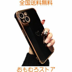 ZTOFERA iPhone 15 用 ハートケース iPhone 15 ケース 柔軟な TPU シリコン スマホケース メッキ加工 ソフト 軽量 耐衝撃 おしゃれ 韓国 