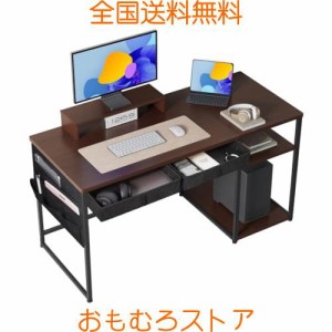 Maihail パソコンデスク 机 pcデスク 勉強机 ゲーミングデスク ？？? 学習デスク ?子 オフィスデスク desk 引き出し2杯付き 3段階モニタ