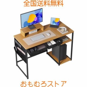 Maihail パソコンデスク 机 pcデスク 勉強机 ゲーミングデスク ？？? 学習デスク ?子 オフィスデスク desk 引き出し2杯付き 3段階モニタ