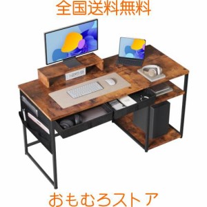 Maihail パソコンデスク 机 pcデスク 勉強机 ゲーミングデスク ？？? 学習デスク ?子 オフィスデスク desk 引き出し2杯付き 3段階モニタ