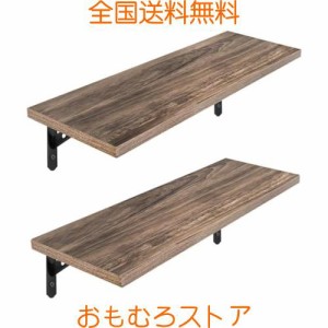 HASONA ウォールシェルフ 壁掛け棚 (防水 防カビ 壁 棚 ラック 幅42cm×奥行15cm) 防虫 滑らか 2個セット おしゃれ 木製 玄関/キッチン/