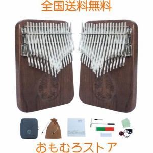 KZNTAKU カリンバ 38キー C調 Kalimba 半音付き 親指ピアノ Hluru 人気 チューニング済み 高級木材 楽器 専用ケース/ピックアップ/クロス