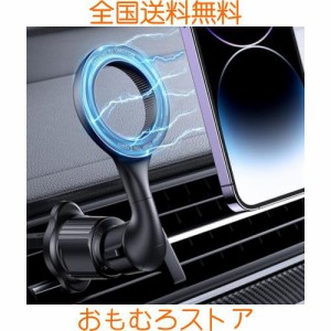 OMOTON スマホホルダー 車 車載 スマホスタンド マグネット MagSafe対応 車用 携帯ホルダー エアコン 吹き出し口 強磁力 マグセーフ 車載