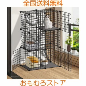 猫ケージ (75x36x109cm) 猫用ケージ 3段 組み立て完成サイズ 猫ハウス 室内用猫のゲージ 大きめ動物ケージ 多頭飼い猫 折り畳み式 移動便