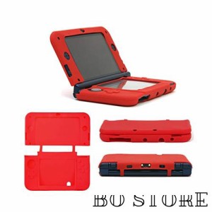 RDFJ New 3DS LL シリコン保護カバー 衝撃吸収 全面保護 着脱簡単 ケース（レッド）