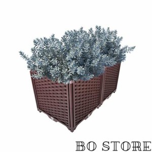 BAOYOUNI 組み立て簡単ガーデンボックス プランターボックスプラスチック鉢植え入れ花 植物 栽培ブラウン 鉢用品 大型プランター 莱園キ