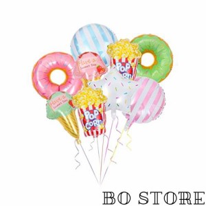 BESTOYARD 9個 バルーン 風船 アルミ ドーナツ アイスクリーム キャンディー かわいい 大 誕生日パーティーデコレーション 装飾 飾り付け