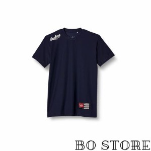 ローリングス(Rawlings) 野球用 ＜超伸＞プレーヤーTシャツ AST10F01T ネイビー/ホワイト サイズ S チーム対応