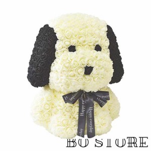 ローズ ドッグ Lサイズ フラワー 犬 ぬいぐるみ 薔薇 造花 枯れない 花 バラ 母の日 クリスマス プレゼント 出産祝い 結婚祝い お見舞い 