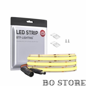 BTF-LIGHTING FCOB COB LEDテープライト 高密度 フレキシブル LEDテープライト 1M 480LEDs/m 電球色 3000K 幅8mm ストリップライト DC12V