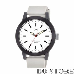 [キューアンドキュー] 腕時計 アナログ ビックフェイス 防水 ウレタンベルト 白 文字盤 VS56-010 メンズ ホワイト