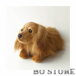 ニニアンドキノ ぬいぐるみ 犬 リアル 寝そべりわんこ 全長約40cm 本物そっくり ペット (ダックスフンド ロング レッド)