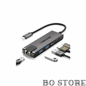 USB C ハブ 5 IN 1 Lemorele 有線LAN 1000Mbps 100WPD充電 HDMI 変換 ハブ USB 3.0*2 4K@30Hz HDMI ４K解像度 高速データ伝送 RJ45 MacBo