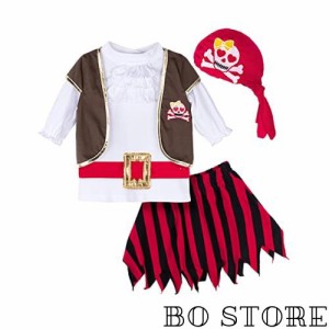 [BECOS] 女の子 海賊 コスチューム ロンパース 子供服 コスプレ 仮装 ハロウィン (海賊 (ドレス), 2T)