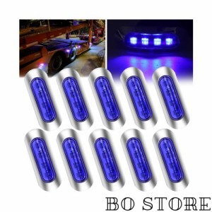 Ygmylandbb マーカーランプ led サイドマーカー 車幅灯 路肩灯 リアサイドライト 信号灯 トラック用品 4連LED 小型 汎用 クロームメッキ 