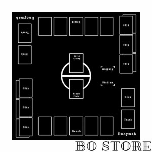 Dnoymab フルサイズ プレイマット カードゲーム ラバー プレイマット 2人用 滑り止め 収納バッグ き 60×60cm (黒)