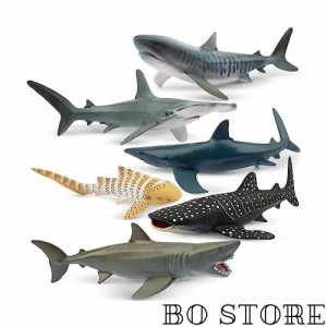 TOYMANY 動物フィギュア 6PCSサメフィギュア 海洋動物フィギュアセット 12cm〜14cm 生物 魚類 海の生き物 リアルな動物模型 サメ好き 人