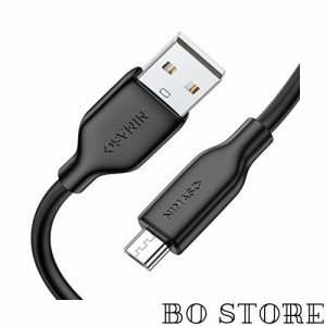 NIMASO Micro USB ケーブル (1m ブラック) マイクロ アンドロイド充電ケーブル 【シリコン素材 断線防止 USB 2.0 2.4A急速充電】 Xperia