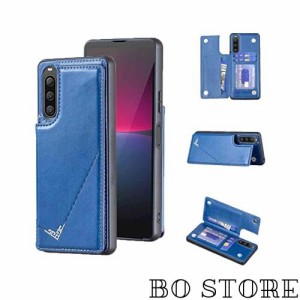 【Anrek】新型 SAMSUNG Galaxy S23 Plus 5G / S23+ / docomo/au 用 背面 カードケース 手帳型 ランヤード付 背面カバー (ネイビーブルー 