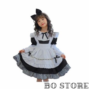 [RPFLQ] 女の子 メイド服 アリス ドレス ハロウィン コスプレ 衣装 エプロン 半袖 長袖 子供 エプロン付き 可愛い 萌え ロリータ 人気 イ