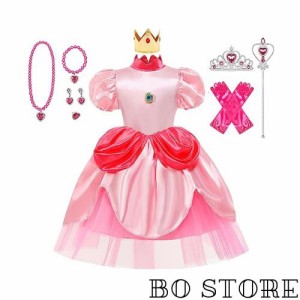 【KOVIDSUN】新しい女の子の王女のドレス ビキニ王女のドレス コス子供スーパーマリオ マリオゲームドレス クリスマスドレス