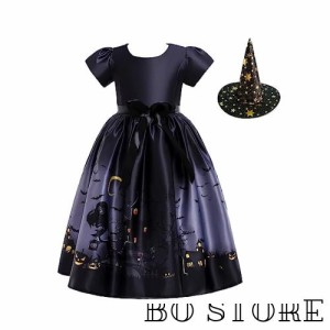 [UPENC] 魔女 女の子 ハロウィン 仮装 子供 悪魔 魔法使い 巫女 可愛い 人気 ワンピース 120-160cm 5サイズ コスプレ キッズ 半袖 ドレス