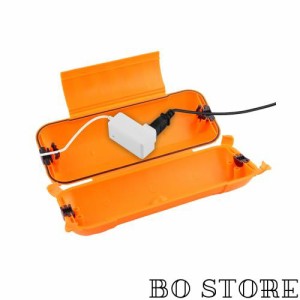 RESTMO 防水 コンセントボックス 耐候性 延長コード 屋外 防雨型 カバー イルミネーション ホリデー照明用 プラグ 保護 大型 オレンジ