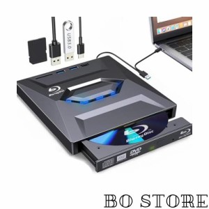 外付ブルーレイドライブ ポータブルドライブ USB3.0 Type-C 3D blu-rayプレイヤー CD DVDドライブ BD/DVD/CD書き込み・読み込み 外付ブル