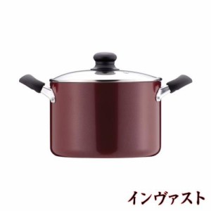 パール金属 カレー シチュー 鍋 22cm ガラス鍋蓋付 IH対応 フッ素加工 ワコートレーディング ママディナー H-2094