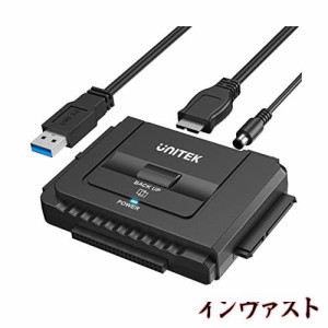 Unitek USB-A IDE SATA 両方対応 USB3.0 交換アダプター 2.5/3.5インチHDD SSD 光学ドライブに対応 コンバータ 最大18TB 5Gbps 12V/2A電