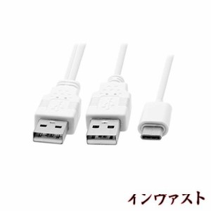 JSER USB 3.1 Type C USB-C - デュアルA オス 補助電源 データ Yケーブル 携帯電話 ＆ HDD用